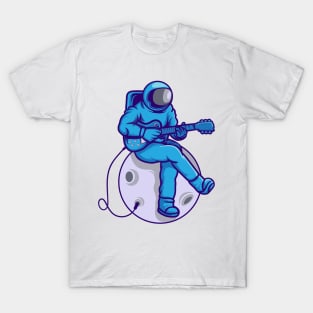Astronaut Playing Guitar On The Moon T-Shirt